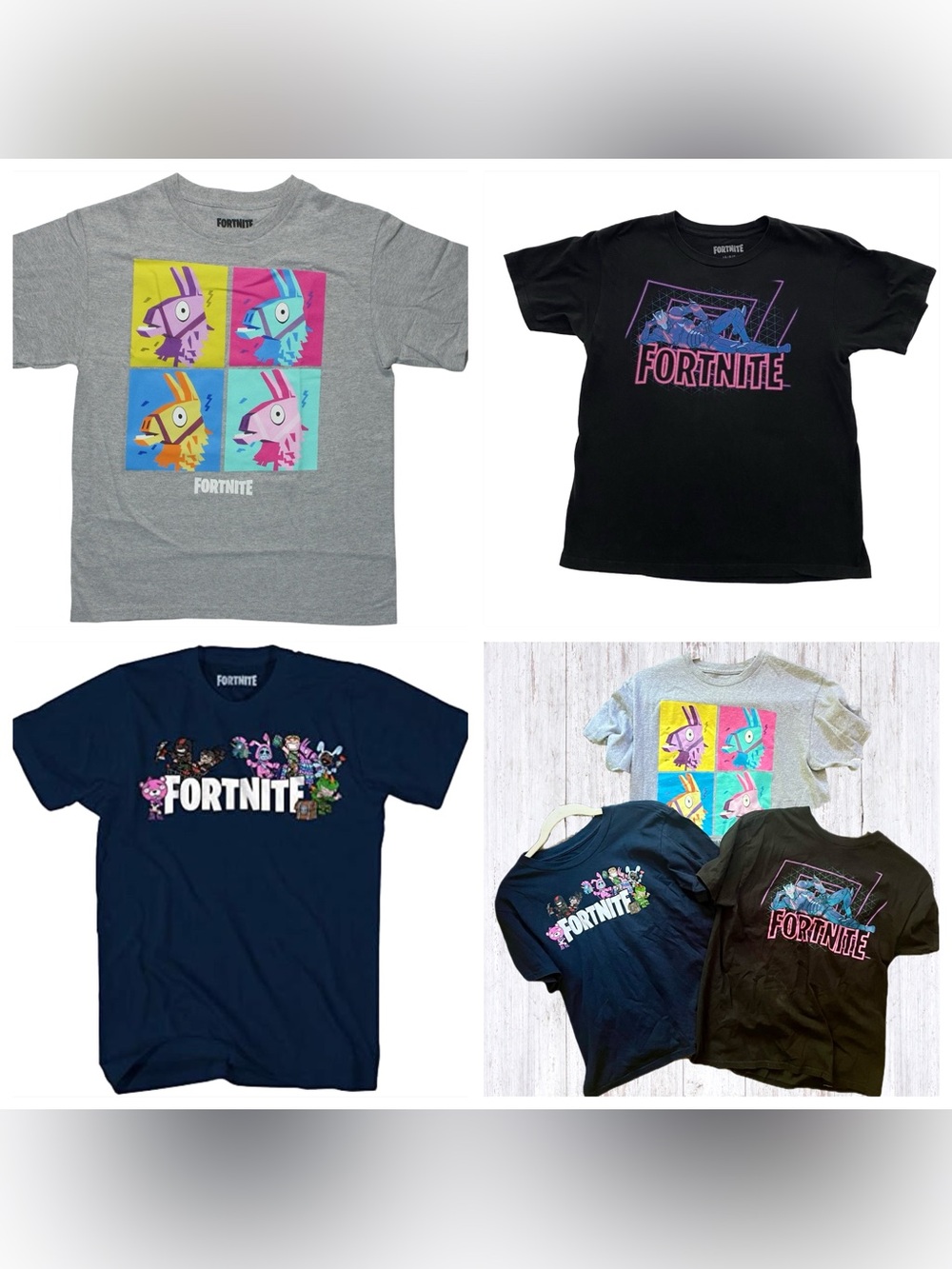 3 Fortnite Graphic Tees Youth M (10-12) & L (14-16)